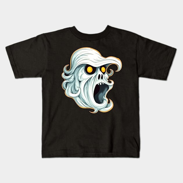 Eerie Halloween Ghoul Art - Spooky Season Delight Kids T-Shirt by Captain Peter Designs